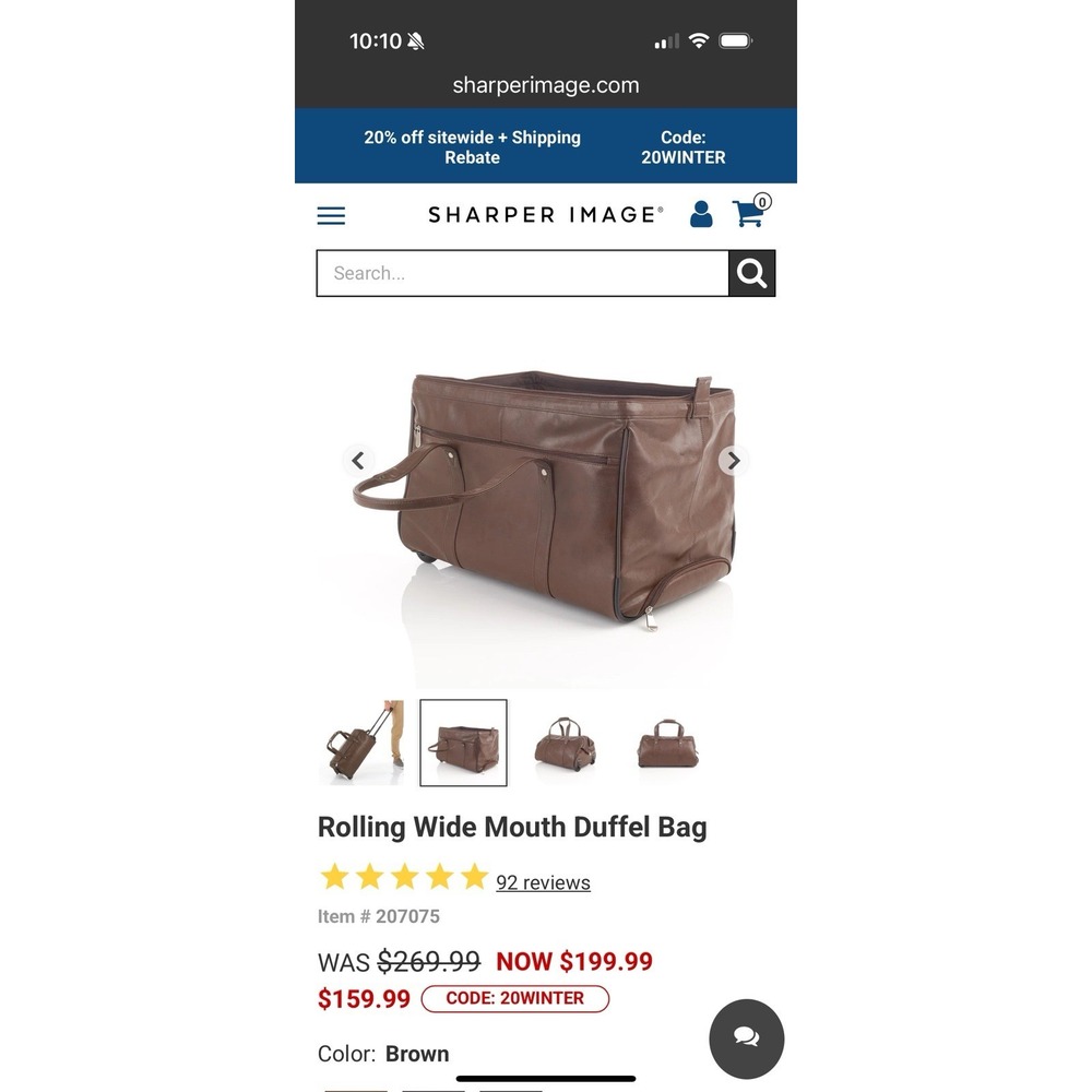 Kluge Genuine Cowhide Leather Rolling duffel Carry-On Bag $199 Used Once - Picture 3 of 14